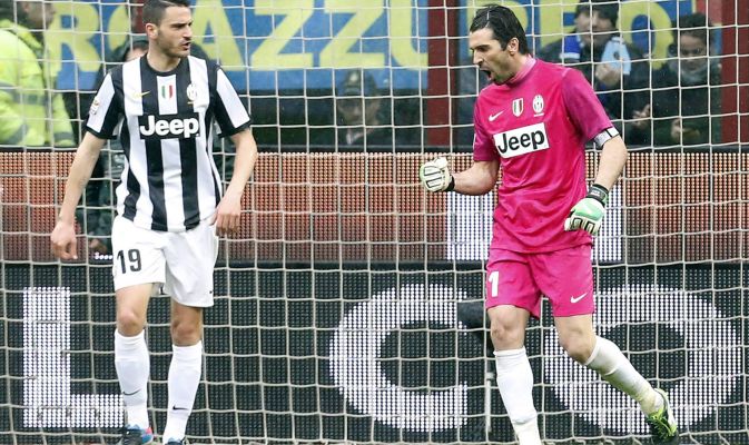 فرحة بوفون بقوة و بجانبه بونوتشي - Buffon & Bonucci